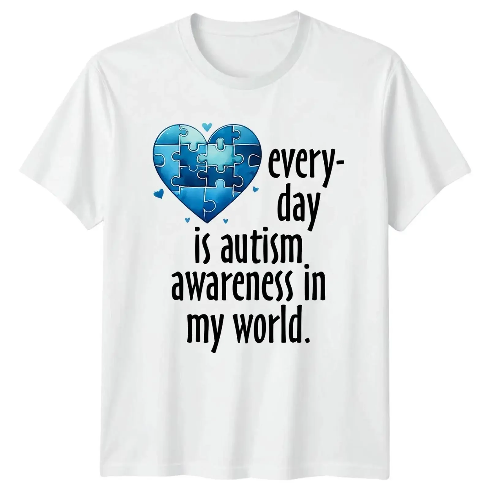 Every Day Is Autism Awareness T Shirt Puzzle Heart Support Image 1 of 4 vintage Washed Unisex graphic Soft Stylish streetwear