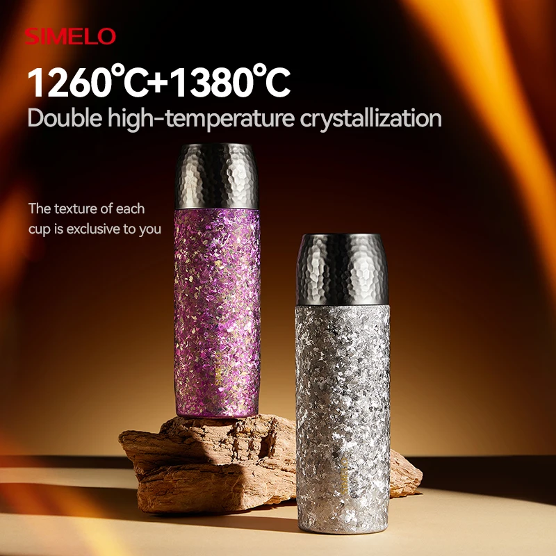 SIMELO Pure Titanium Insulated Water Bottle Large Capacity Portable Cup with Business Gift Box Outdoor Mug Cup Sleeve