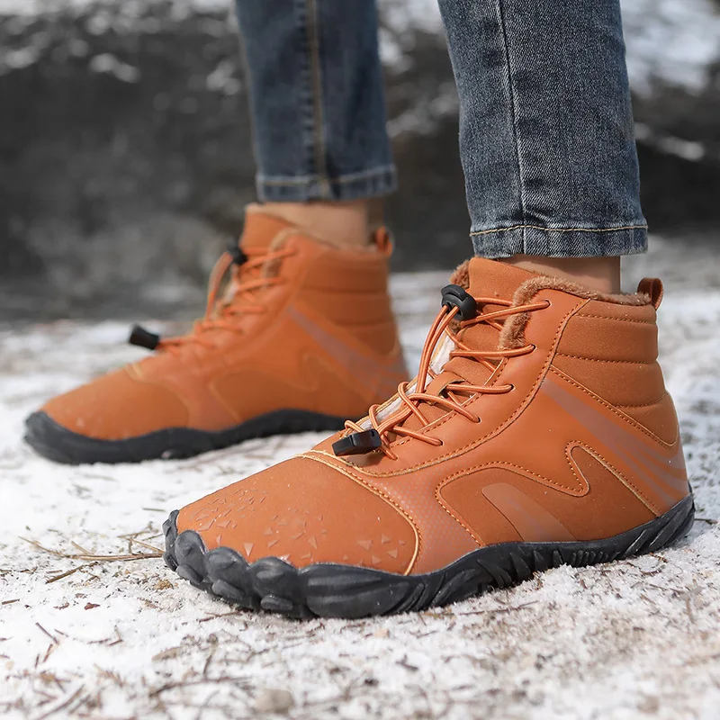 

Men's Boots Snow Flat Booties For Men Plus Size Warm Fur Ankle Boots Sneakers Winter Men's Comfortable Work Shoes Footwear