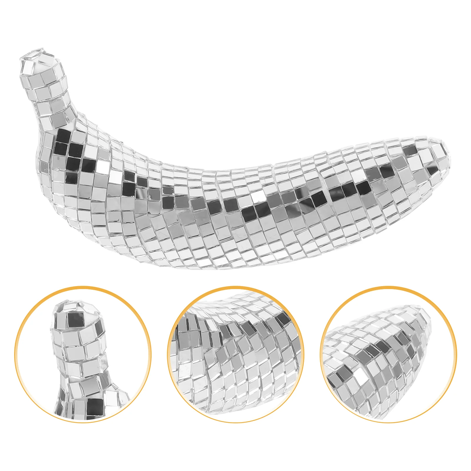 Disco Banana Decorazioni per la casa Bracciale Torta di frutta finta Vetro Prop Modello Decorazione specchio Artware per la festa Miss Office Nero