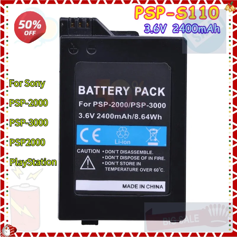 

3.6V 2400mAh PSP-S110 Battery for Sony PSP-2000 PSP-3000 PSP2000 PlayStation Portable Gamepad Controller Large Capacity Battery