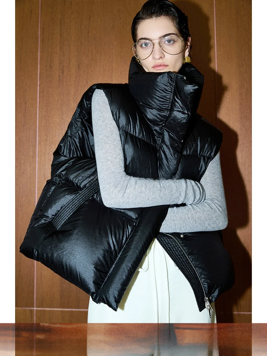 

Mogas Blogger's Favorite 90% White Du down Jaet Women's Winter Faionable Ins Sle 3D Collarl Vest Commute Sle Nyl...