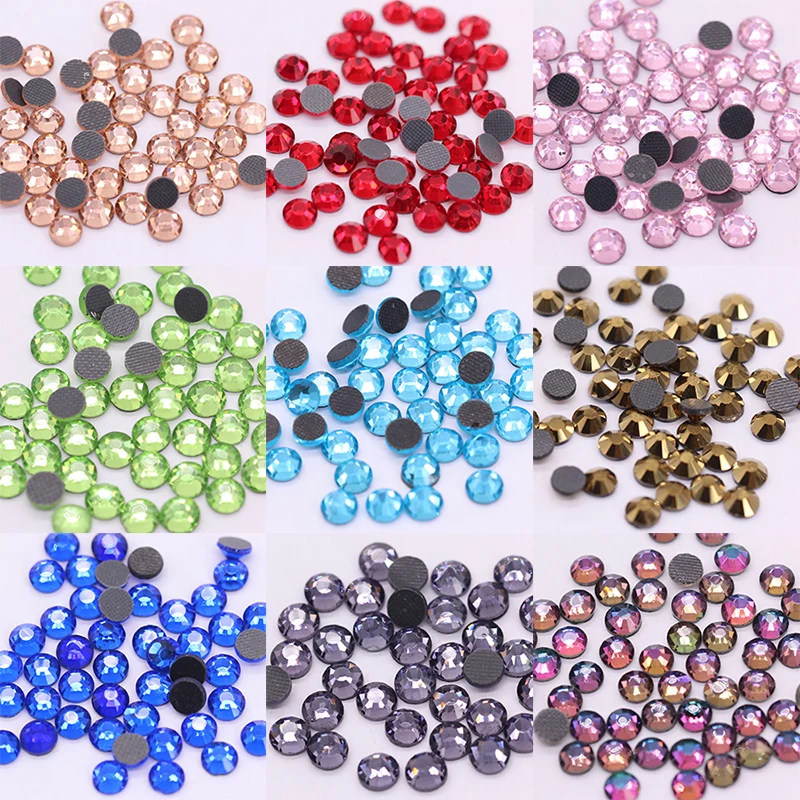 1440p ss10 color Flat back Iron On Hot fix crystal glass Rhinestone hotfix stone jewels beads Gem For fabric Clothes accessories