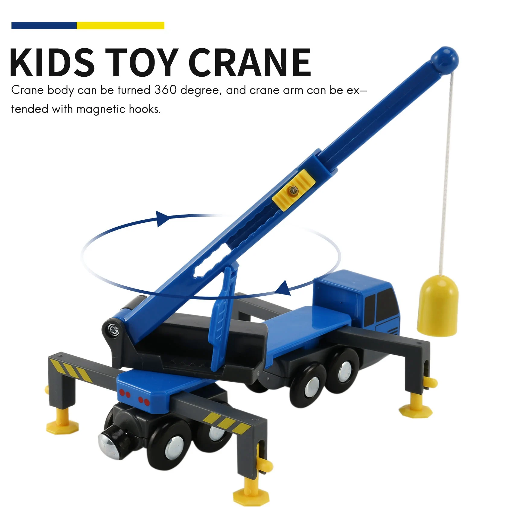 Ensemble de jouets de train multifonctions pour enfants, accessoires de mini camion-grue, compatible avec les voies ferrées en bois, Vhefurniture