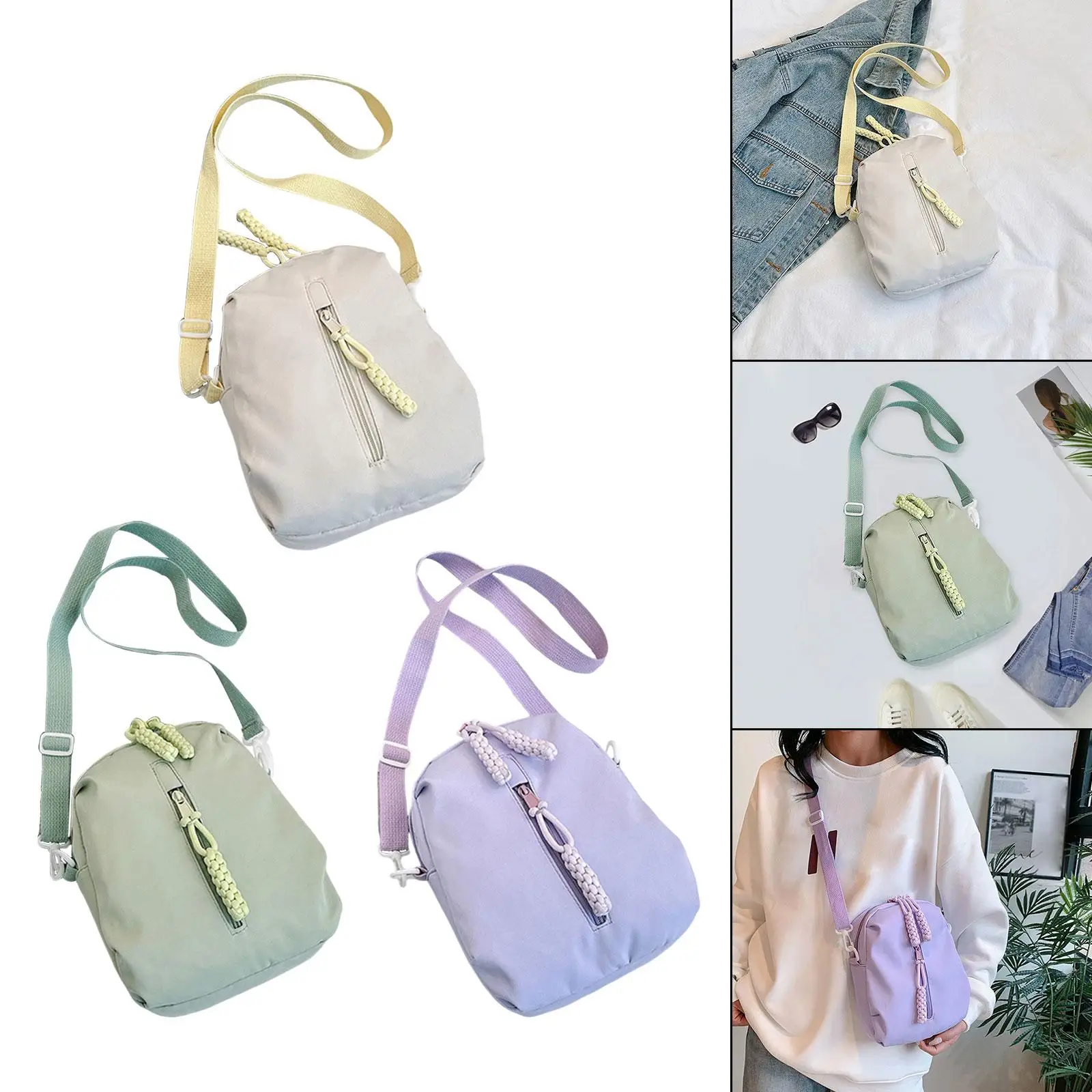 

Women Shoulder Bag Practical Zipper Lightweight Casual Female Travel Purse Tote Bag for Party Vacation Spring Summer Student