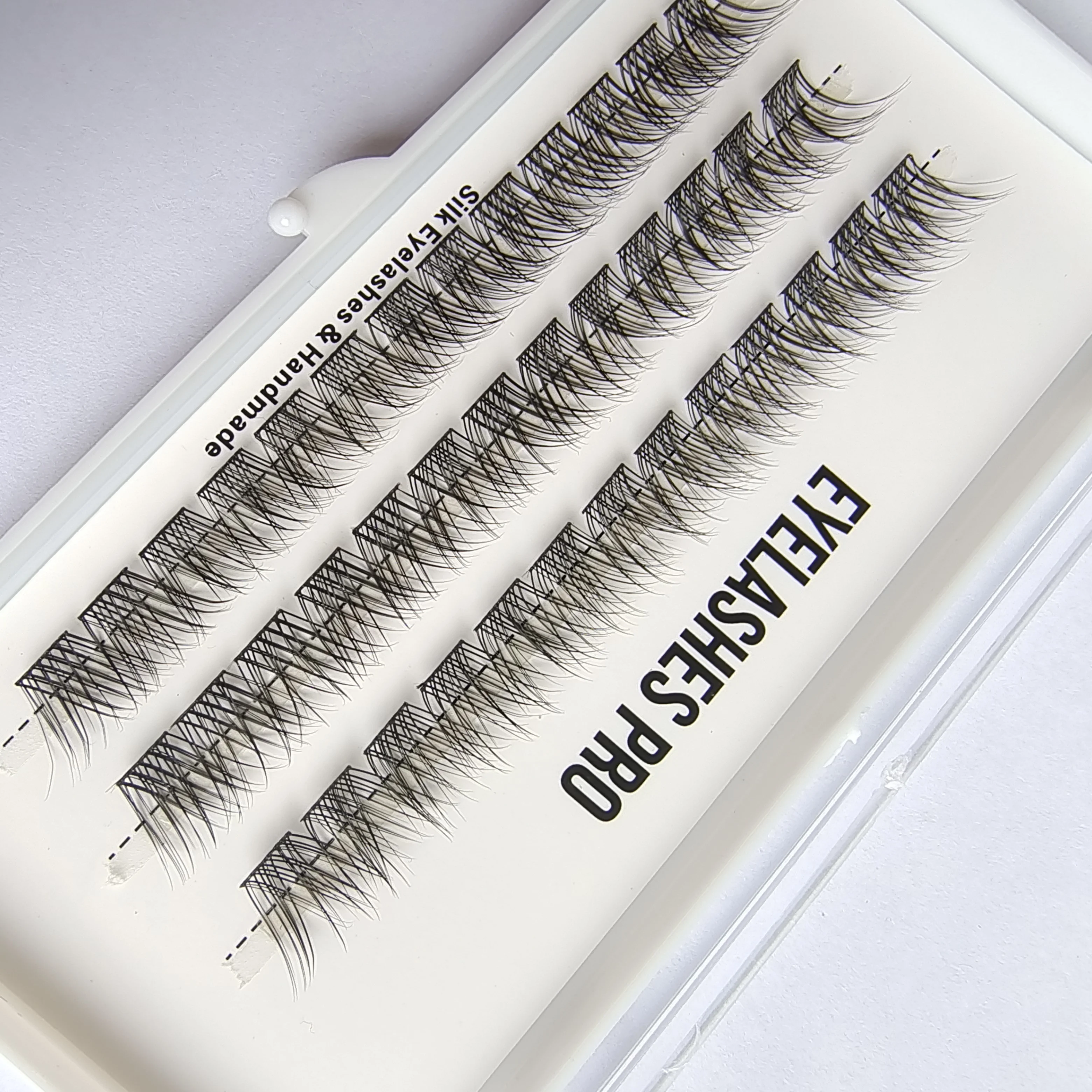 F005 DIY Hand Made Eyelash Extension Segmented Flase Lashes Dramatic Lash Bundles Soft Ribbon Strip Eyelashes Makeup Lashes