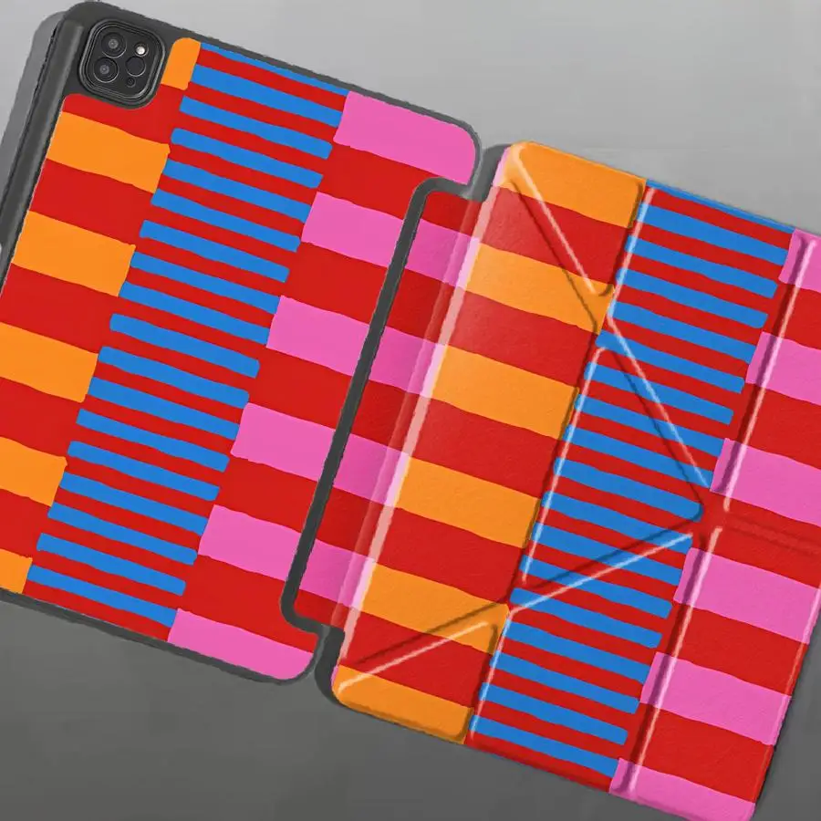 Holder Cover Tablet Case For iPad Mini 6 7 Pro 2025 Air 4 5 M3 M2 M4 11inch Pro 11th 10th 9th 8th 7th 12.9inch Colorful Stripes