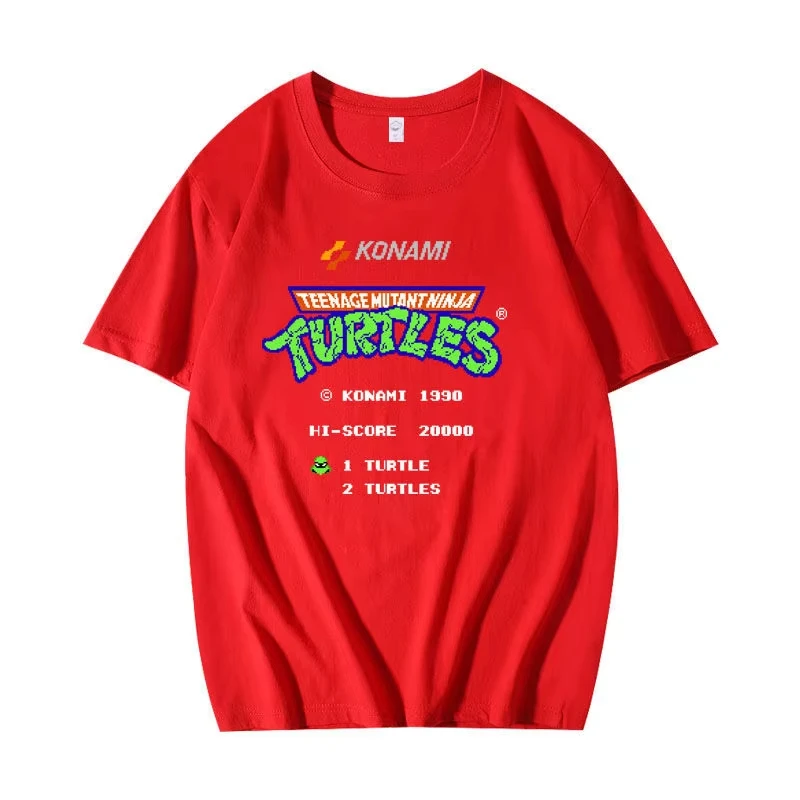 Teenage Mutant Ninja Turtles Nostalgic Arcade Game Street Fighter Short Sleeve T-Shirt Clothes Summer Half Sleeves - view 3
