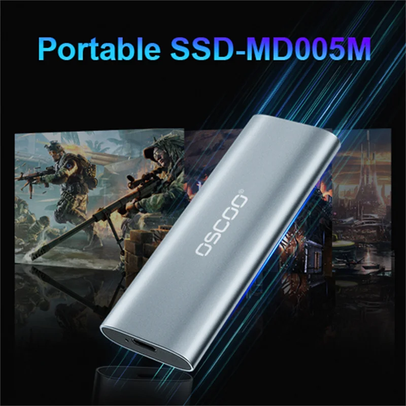 OSCOO unità a stato solido esterna ad alta velocità da 1TB SSD archiviazione Mobile portatile disco rigido USB3.1 da 512GB per Laptop/Microcomputer/MAC