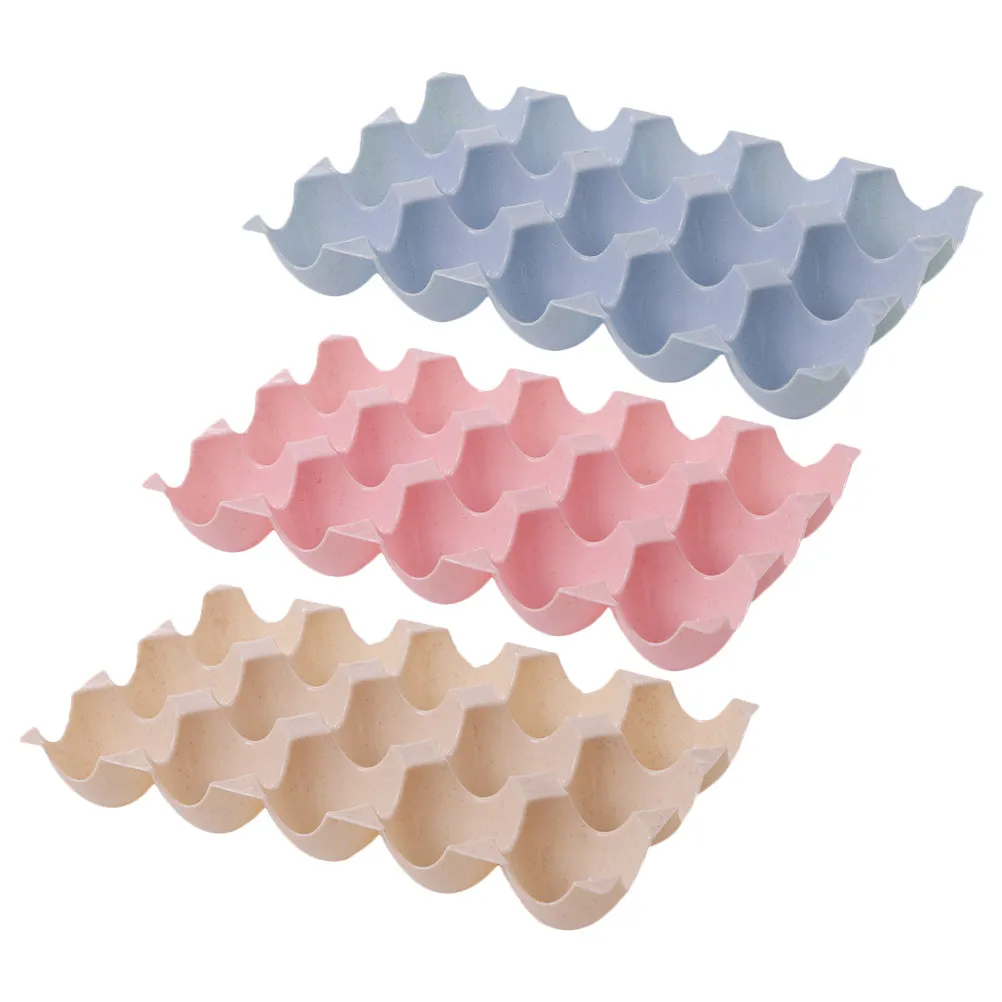 3Pcs Egg Storage Boxes Large Capacity Plastic Multi-Grid Refrigerator Organizer Stackable Egg Holder Safe Preservation Container