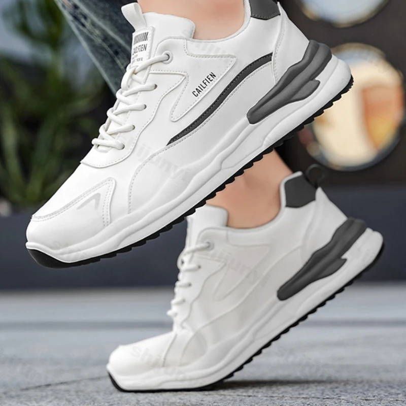

Men's Vulcanized Shoes 2025 Autumn New Trend Comfortable Lace Up Platform Sneakers Outdoor Non Slip Height Increase Casual Shoes