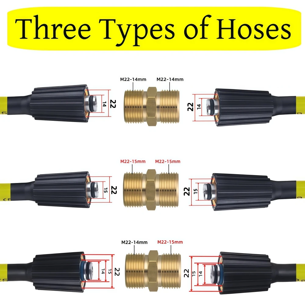 5~20m Flexible Pressure Washer Hose 5800PSI Car Wash Hose Water Cleaning Extension Hose Equipped With Extender M22-pin 14/15 image 5