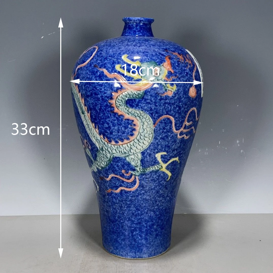 Blue Vase Centerpieces Engraved Dragon Chinese Famille Rose Vase Jingdezhen Chinese Vases For Living Room