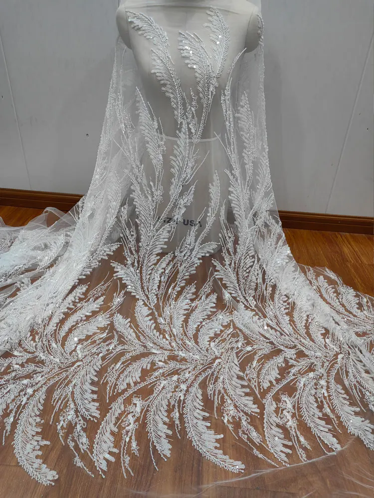 

Classic Tree Branch Lace Decal Silver Bead Sequin Lace Decal Fabric Can Be DIY Wedding Veil Dress Clothing Background Decoration