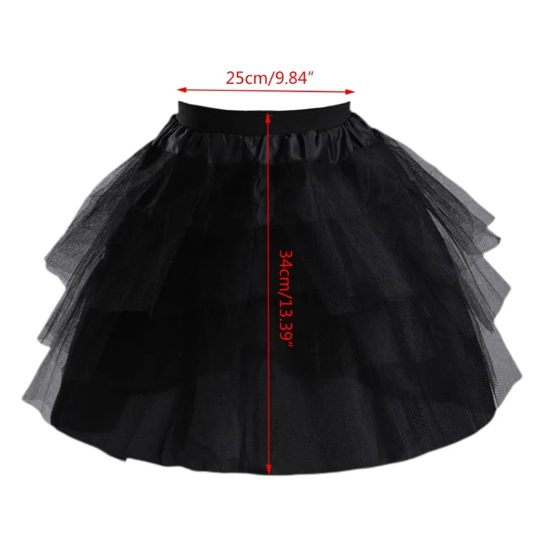 ZB91 Cosplay Maid Wear Pettiskirt Curto sem aros Anágua Meninas Ballet Malha Y