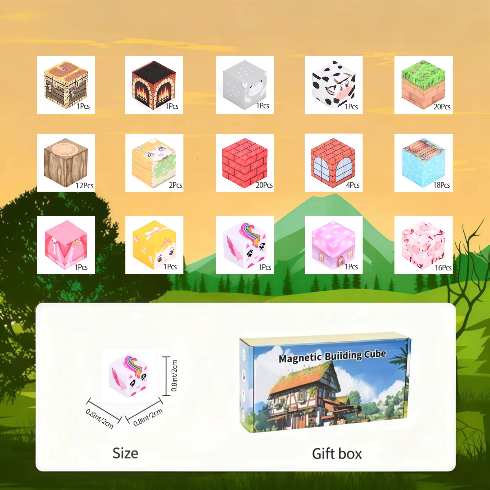 Bloques de construcción magnéticos, cubos magnéticos y juguetes de construcción, juguetes de montaje DIY para niños de 3 años, juego de construcción de vástago apilable