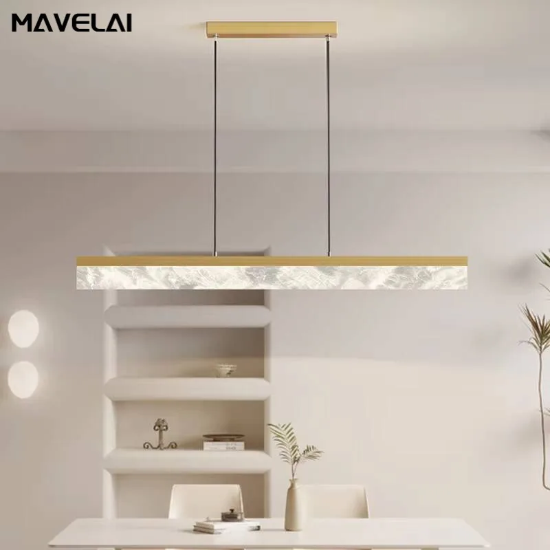 Modern minimalist restaurant LED chandelier one-word long strip tea room lighting chandeliers light luxury indoor lighting lamps