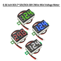 0.36 inches DC4.7~32V/DC4-30V 2Wire Mini Voltage Meter LED Mini Display Module Voltmeter Voltage Tester Panel Meter Gauge