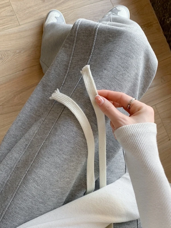 

Широкие брюки-палаццо больших размеров для женщин, повседневные, универсальные, драпированные, прямые, в пол, спортивные, осенне-зимние, с высокой талией