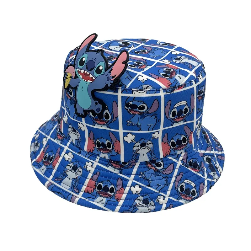 kawaii Stitch Fisherman hat MINISO anime lovely leisure time Adult basin cap Sunscreen sunshade Cartoon Graffiti Printed Hat