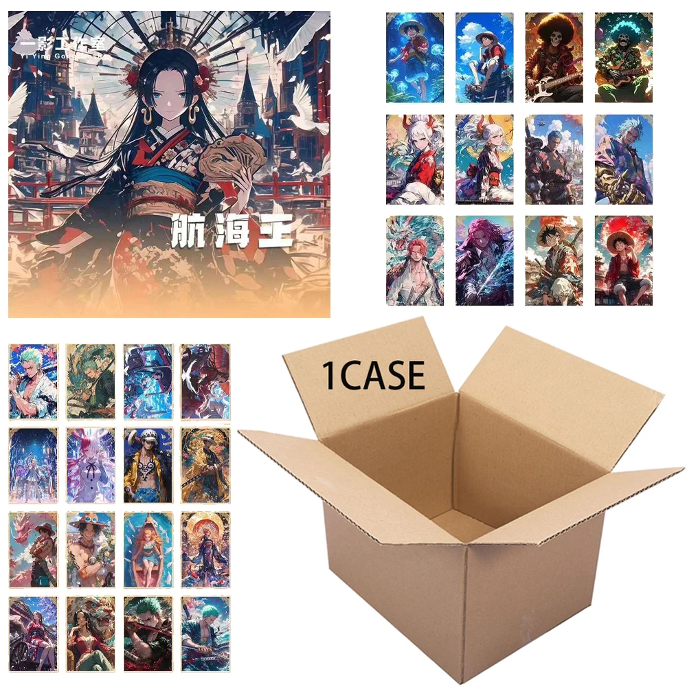 

Wholesale One Piece A4 Cards Anime Luffy Zoro Nami Chopper TCG Color Line Drawing Fresh Magazing Hand Drawn Playing Trading Card