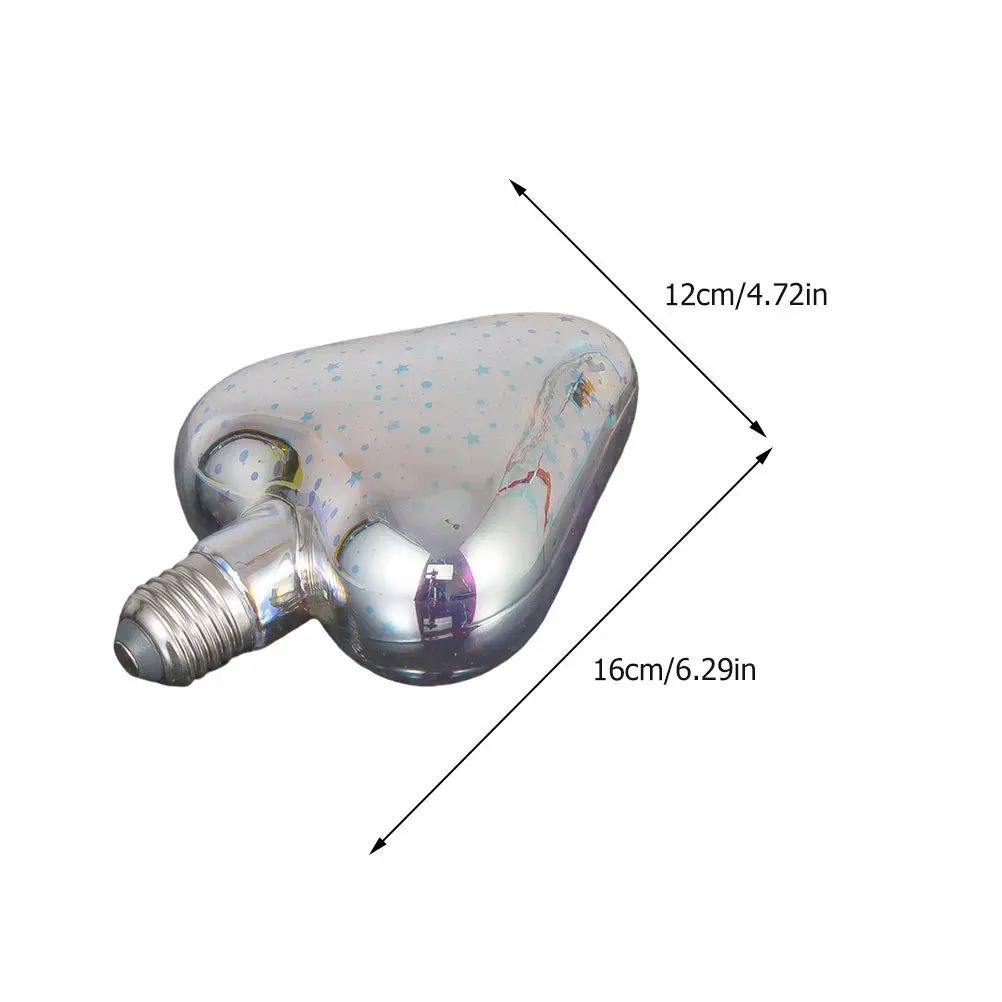 الملونة رومانسية 3D الزجاج LED على شكل قلب لمبة حفل زفاف الديكور مهرجان ليلة ضوء المشهد تخطيط الضوء #3
