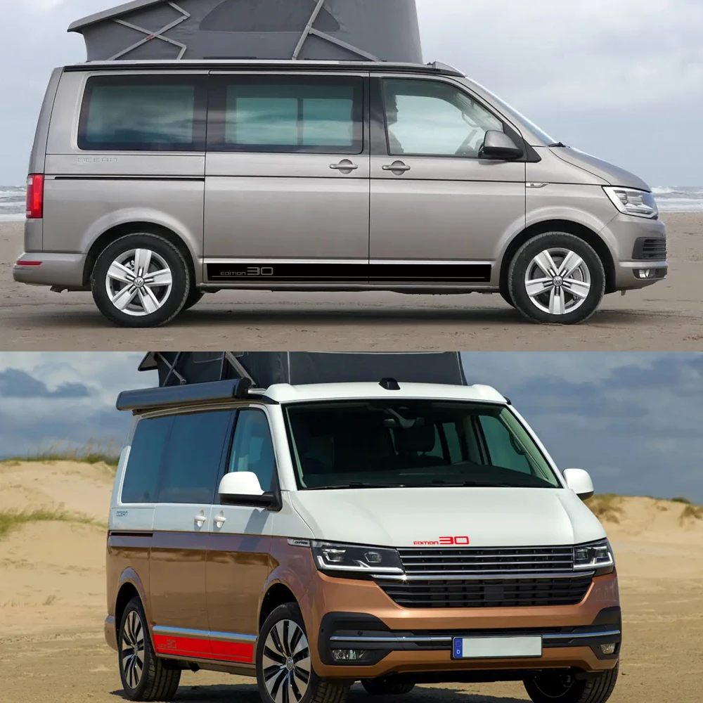 سيارة ملصق السيارات الطبعة 30 ديكور مائي ل Volkswagen VW Transporter T5 T6 شاحنة التخييم الفينيل الديكور غطاء ضبط الملحقات