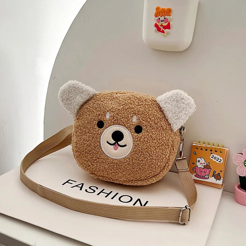 Styl japoński Kawaii torba kobiety Cartoon pluszowa torba na ramię dla kobiet Crossbody torba mały telefon i torebka