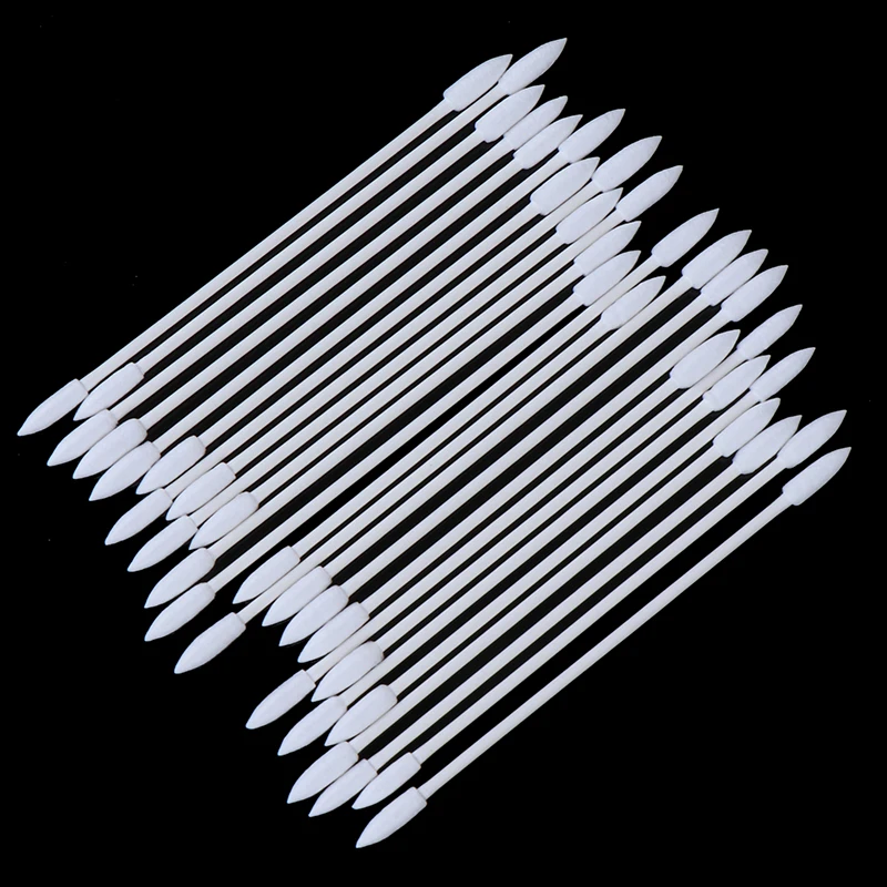 50Pcs ear earphone earbuds tips headset cotton disposable stick cleaning tool