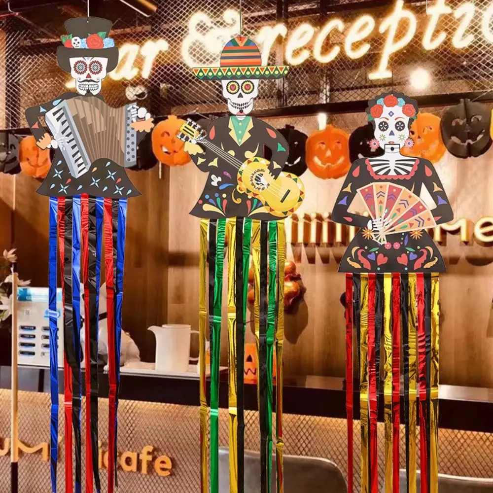 

Bride Groom Skeleton Ghost Couple Hanging Flag Door Hanging Porch Halloween Outdoor Decoration Scary Paper