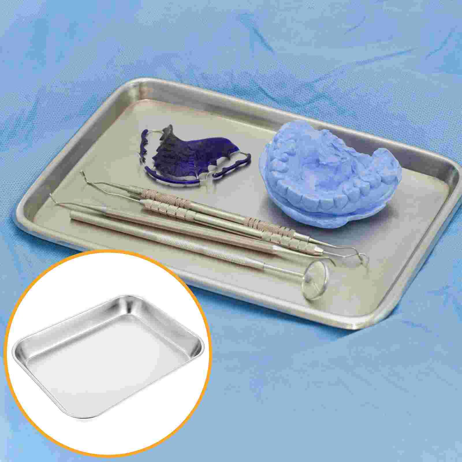 

Dental Disc Dressing Plate Therapy Tray Medical Instrument Injection Surgical Stainless Steel Square Storage Tool