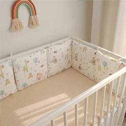 Cartoon EmbroideryNew Cotton Crash-proof Free Combination Gauze Bed RestInfant  Baby Bumpers Crib Girdle Bed Protector Furniture