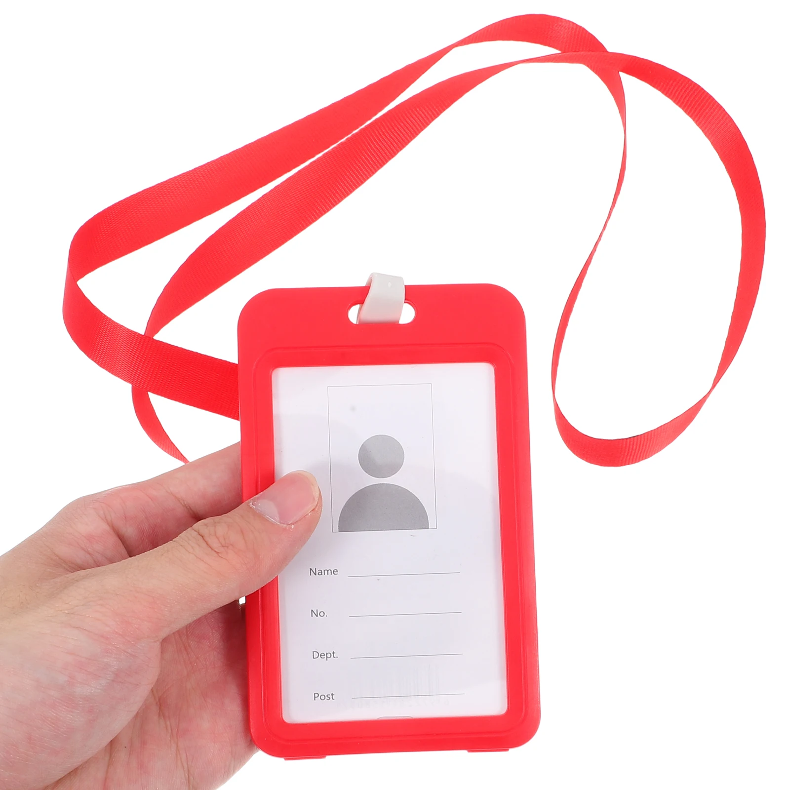

9pcs Card Holder Lanyard Dual Sided ID Badge Work Plastic Metro Photo Staff License Access Holder For Transit Pass