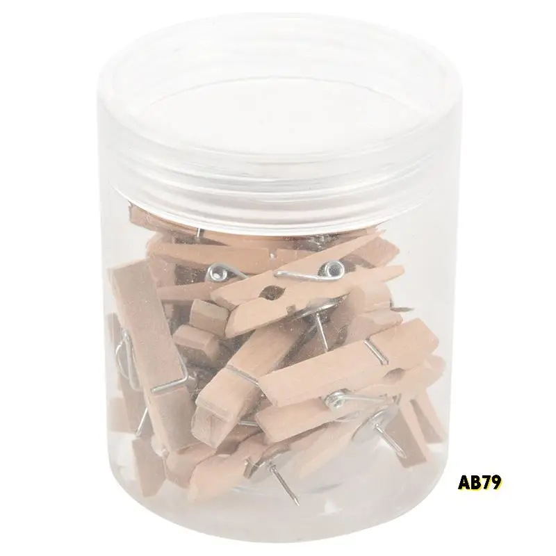 Кнопки с деревянными зажимами, канцелярские кнопки, канцелярские кнопки, креативные скрепки для бумаг с булавками, натуральный цвет, 100 шт.