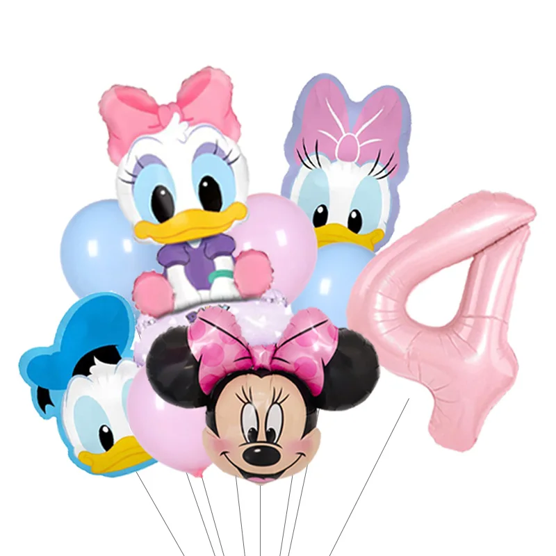 Amine Mickey Minnie Daisy  Donald Duck Mouse Foil Balloons Boys and Girls Baby Birthday Party Decoration Number Balloon Globos view 5