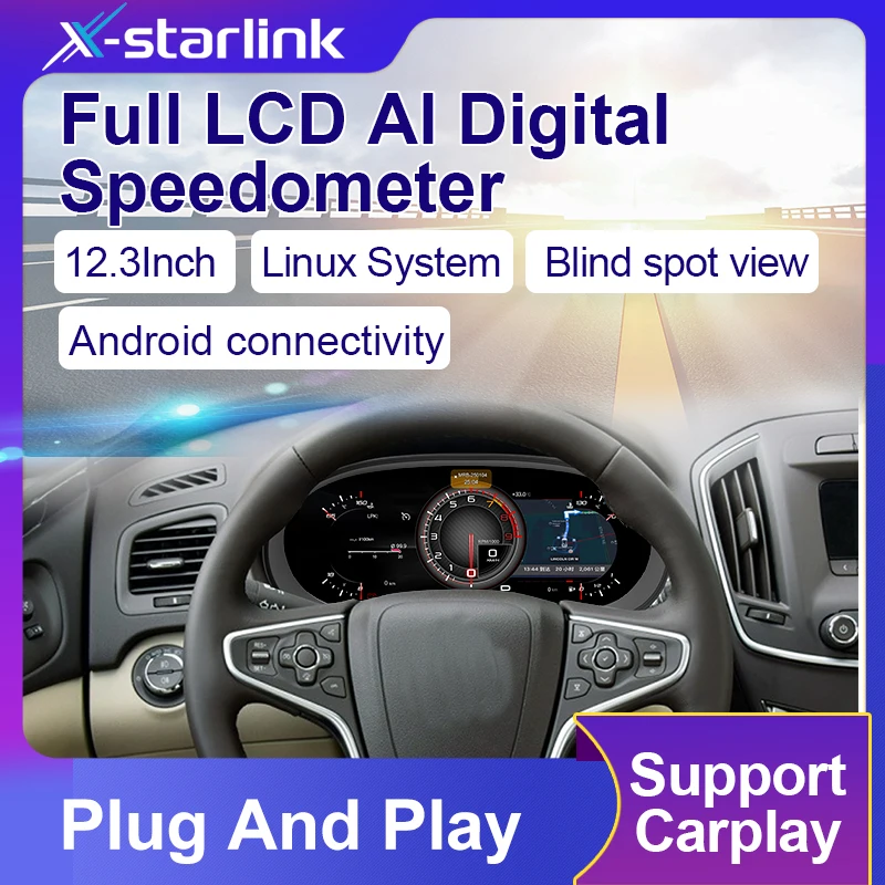 

For Buick Regal 2016-2024 12.3-Inch Digital Speedometer Lcd Instrument Cluster with Phone Link Car Dashboard Upgrade