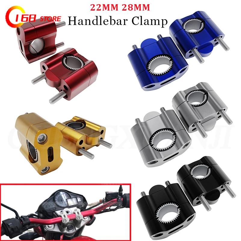 CNC Billet Handlebar Clamp Fat Bar Risers Mount Clamp Adaptor 22 28mm for Pit Dirt Bike Racing Motorcycle Enduro Supermoto MXATV