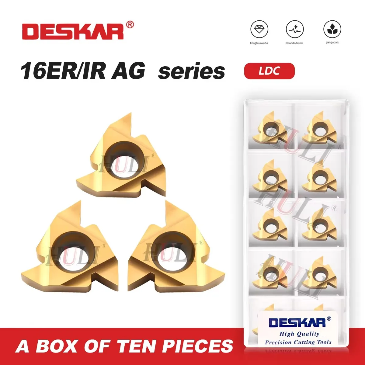 

DESKAR 16ER 16IR A55 A60 G55 G60 LDC 100% Original CNC Lathe Cutting Tool Threading Turning Tool Carbide Inserts Triangle Blade