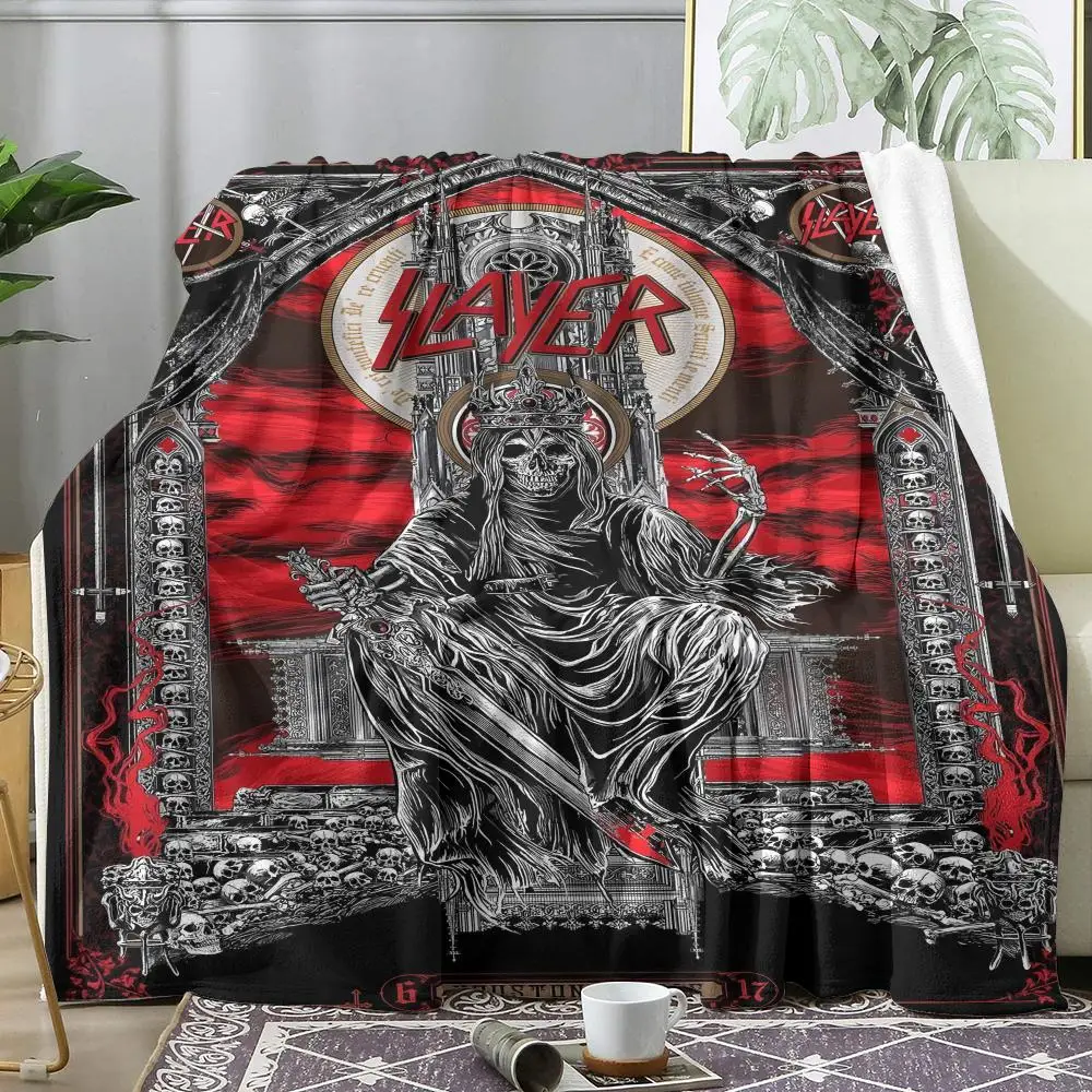 S-slayer Band Throw Soft Flannel Throw Summer Blanket Lightweight Cozy Nap Blanket for Sofa Bed Travel