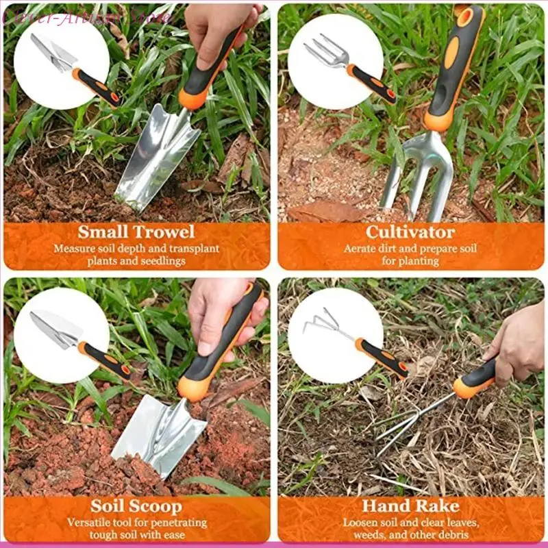 Ferramenta ferramentas jardim E06B Conjunto ferramentas jardinagem pesada com presentes alcance borracha sem