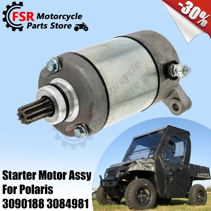 

Starter motor assy,Fits Polaris ATP Big Boss Magnum Ranger Sportsman Trail Worker 325cc-500cc,P/N:3090188 3084981,ATV UTV Parts