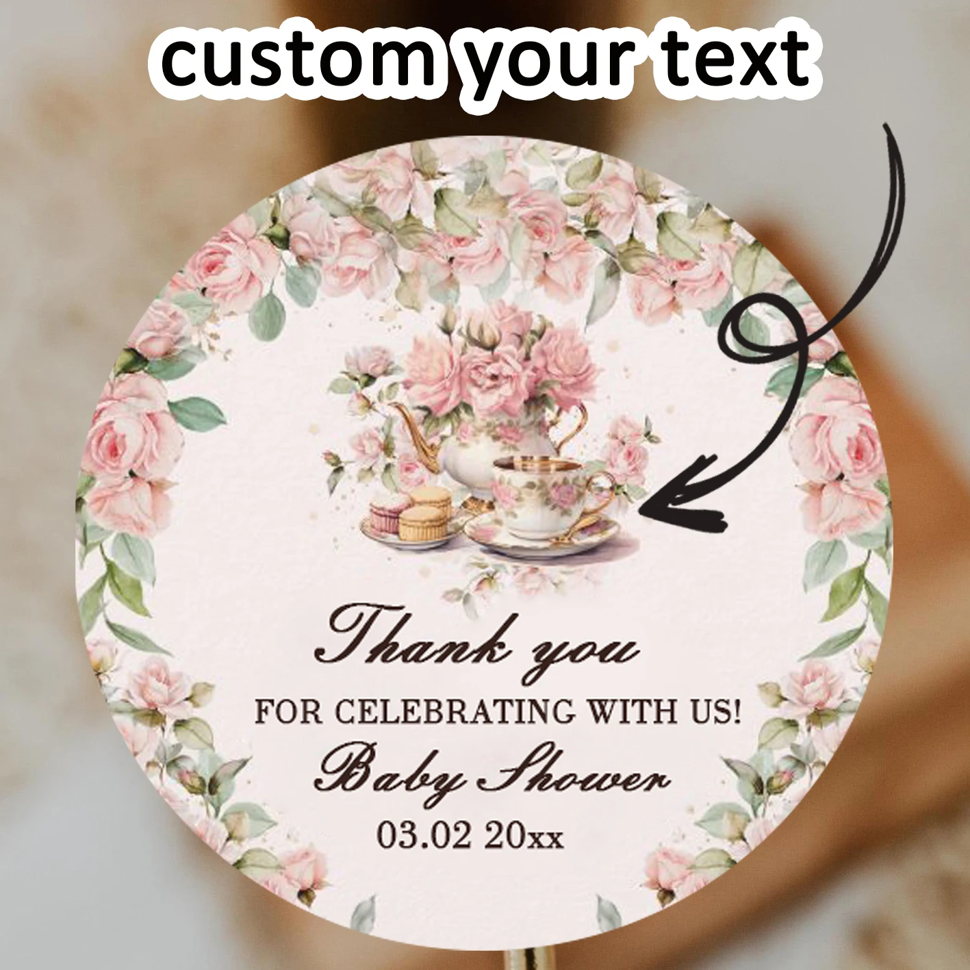 90 قطعة من ملصقات الأسماء وأعياد الميلاد المخصصة (للحفلات الزفاف والمعمودية والحفلات وتغليف الهدايا) #1