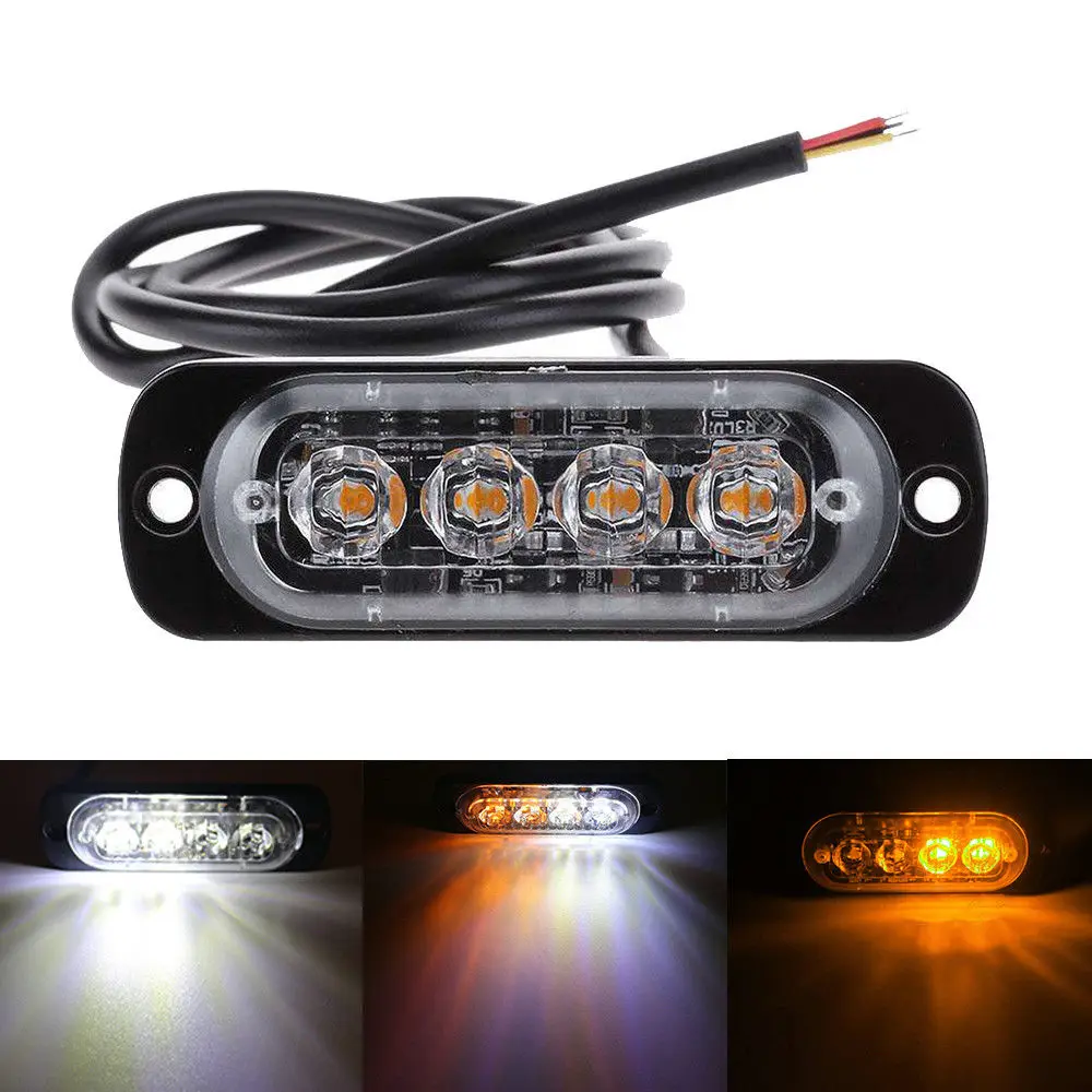 4LED Lamps for Car Truck Emergency Warning Hazard Flashing Strobe Light 12v/24v Truck Light Green Side Marker Light