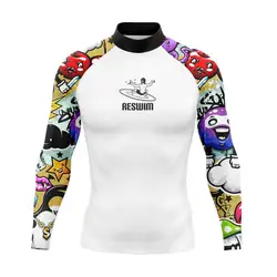 Summer Men's Rash Guards Long Sleeve Surfing Suit Diving Swimwear New Swimming T-shirt Swimsuit Beach UV Protection Surf Clothes