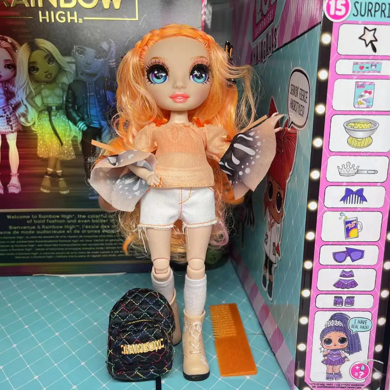 LOL Doll New 25cm Articulated Rainbow Doll Includes Comb and Bag OMG  High Doll Gifts for Children