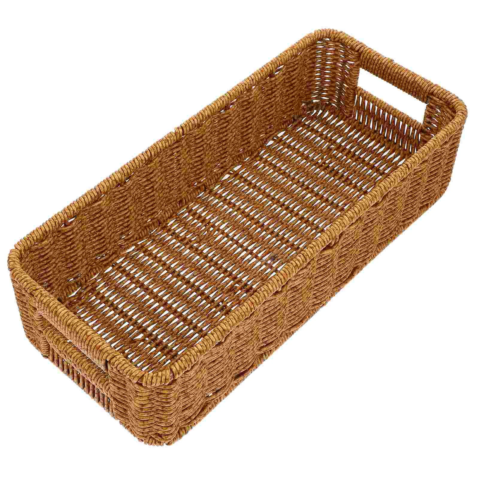 

Rattan Cutlery Basket Silverware Storage Vintage Chopstick Imitation Tableware Holder Plastic Woven Organizer Container Fork