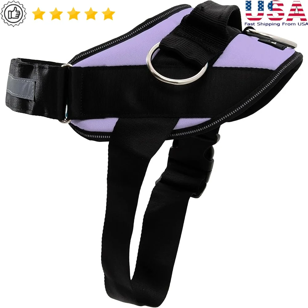 

No Pull Dog Harness Adjustable Reflective Pet Vest with 3 Leash Clips Breathable Comfortable No Choke Design Easy Walking