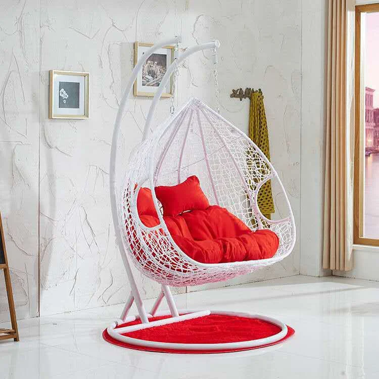 Handmade Tree Hammocks Double Pole Hanging Basket Seat Swing Egg Hammock Chair  for Garden Balcony