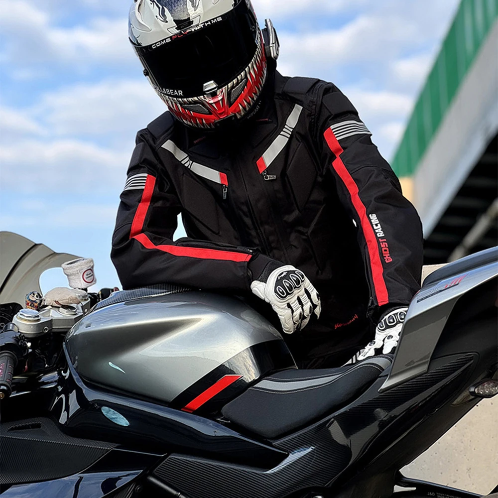 

Cold-proof Waterproof Motorcycle Jacket Men Motorbike Motocross Riding Jacket Motorcycle Accessories Winter Chaqueta Moto Black