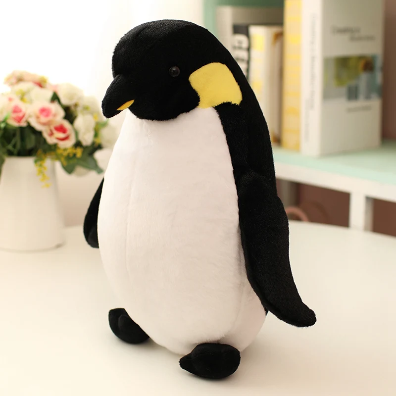 Pingüino gordo bonito de 40-60cm, juguete de peluche, Animal relleno, pingüinos de la vida Real, muñeca familiar, pequeño peluche peludo para niños, regalo de Navidad